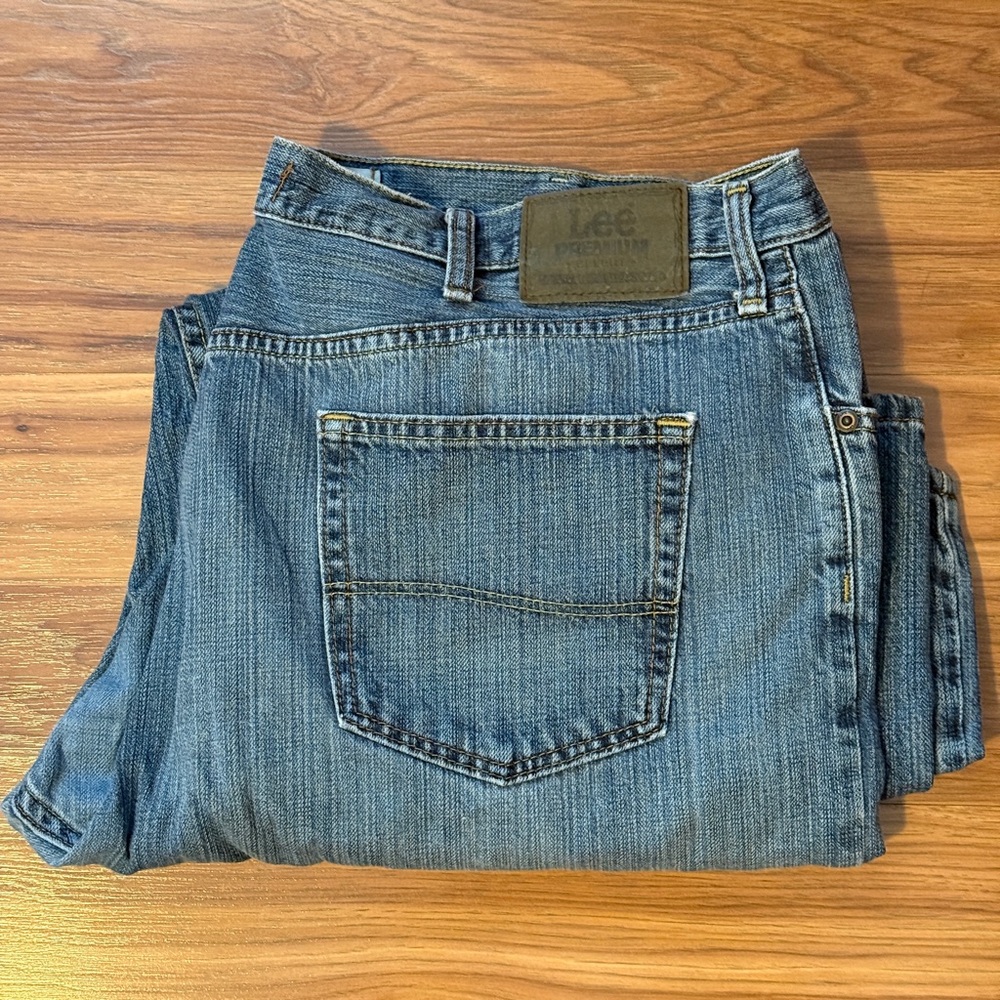 Lee Premium Jeans.  42x30 stone wash blue.